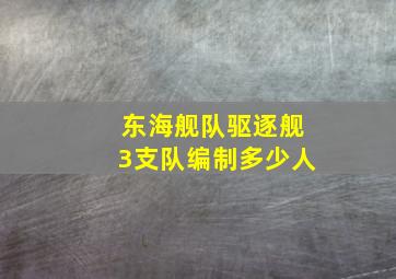 东海舰队驱逐舰3支队编制多少人