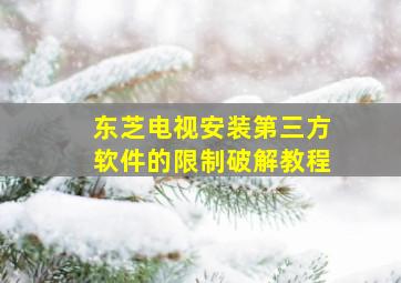 东芝电视安装第三方软件的限制破解教程