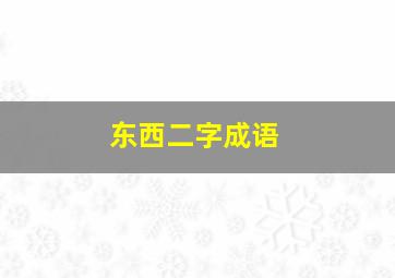 东西二字成语