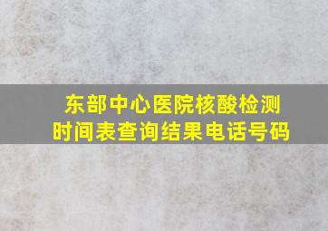 东部中心医院核酸检测时间表查询结果电话号码