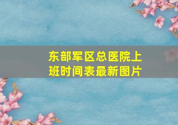 东部军区总医院上班时间表最新图片