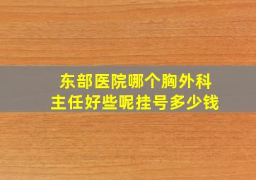 东部医院哪个胸外科主任好些呢挂号多少钱