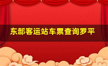 东部客运站车票查询罗平