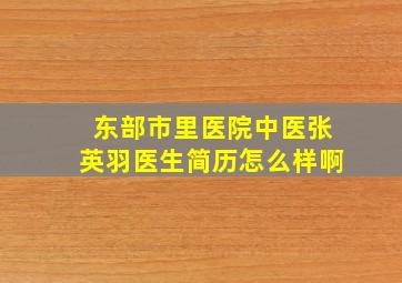 东部市里医院中医张英羽医生简历怎么样啊