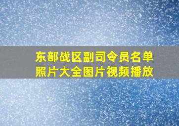 东部战区副司令员名单照片大全图片视频播放