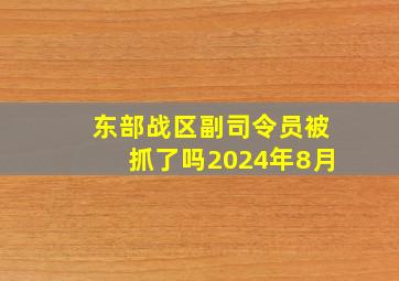 东部战区副司令员被抓了吗2024年8月