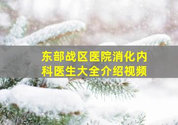 东部战区医院消化内科医生大全介绍视频