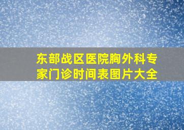 东部战区医院胸外科专家门诊时间表图片大全