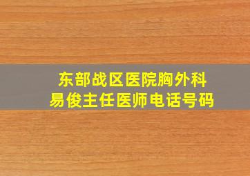 东部战区医院胸外科易俊主任医师电话号码