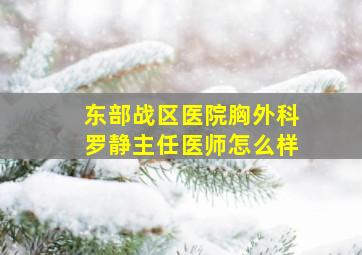 东部战区医院胸外科罗静主任医师怎么样