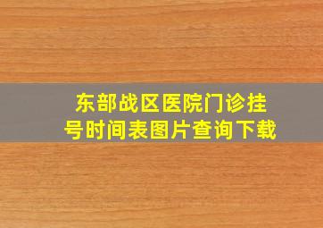 东部战区医院门诊挂号时间表图片查询下载