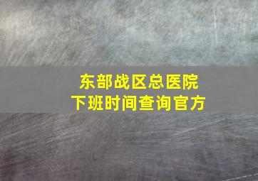 东部战区总医院下班时间查询官方