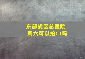 东部战区总医院周六可以拍CT吗