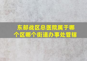 东部战区总医院属于哪个区哪个街道办事处管辖