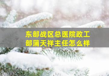 东部战区总医院政工部蒲天祥主任怎么样