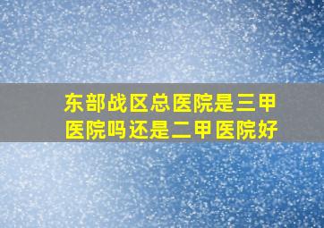 东部战区总医院是三甲医院吗还是二甲医院好