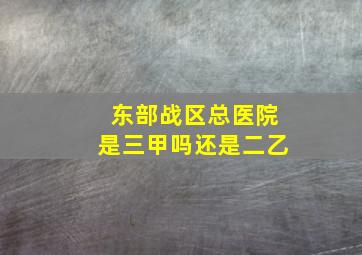 东部战区总医院是三甲吗还是二乙