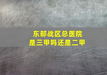 东部战区总医院是三甲吗还是二甲