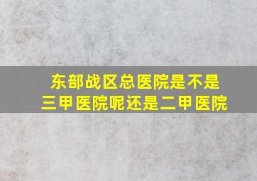 东部战区总医院是不是三甲医院呢还是二甲医院