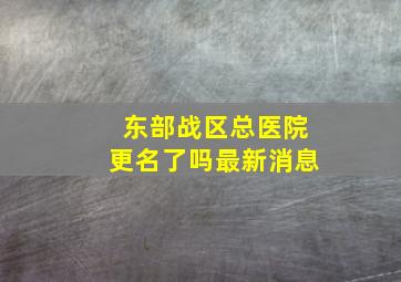 东部战区总医院更名了吗最新消息