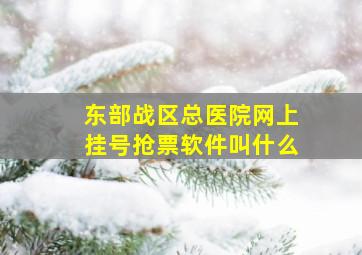 东部战区总医院网上挂号抢票软件叫什么