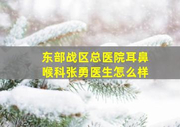 东部战区总医院耳鼻喉科张勇医生怎么样