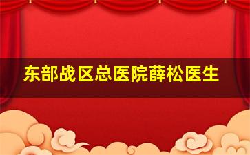 东部战区总医院薛松医生