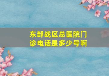 东部战区总医院门诊电话是多少号啊