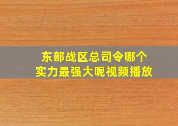 东部战区总司令哪个实力最强大呢视频播放