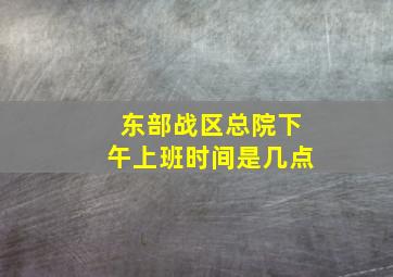 东部战区总院下午上班时间是几点