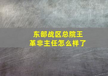 东部战区总院王革非主任怎么样了