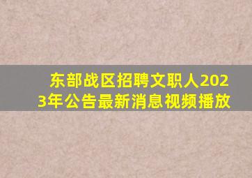 东部战区招聘文职人2023年公告最新消息视频播放