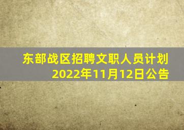 东部战区招聘文职人员计划2022年11月12日公告