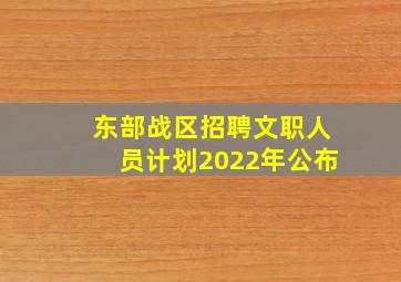 东部战区招聘文职人员计划2022年公布