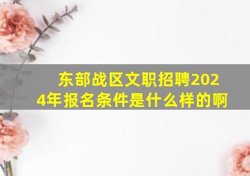 东部战区文职招聘2024年报名条件是什么样的啊