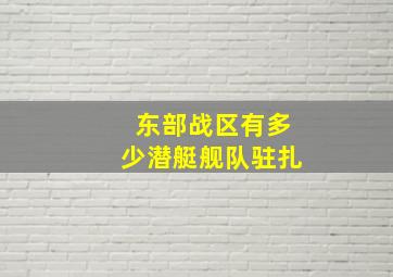 东部战区有多少潜艇舰队驻扎