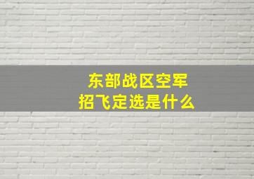 东部战区空军招飞定选是什么