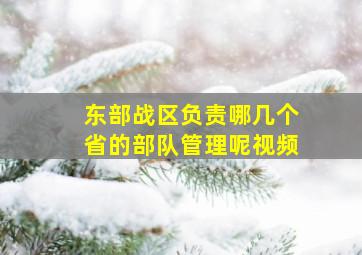 东部战区负责哪几个省的部队管理呢视频