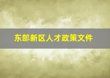 东部新区人才政策文件