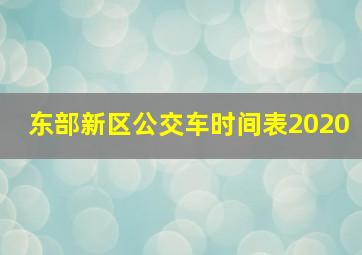 东部新区公交车时间表2020