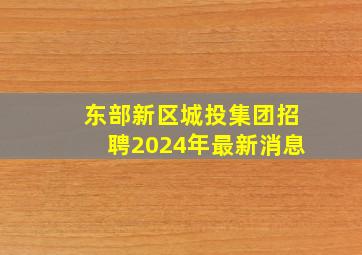 东部新区城投集团招聘2024年最新消息