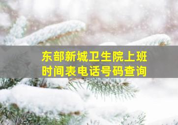 东部新城卫生院上班时间表电话号码查询