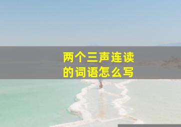 两个三声连读的词语怎么写