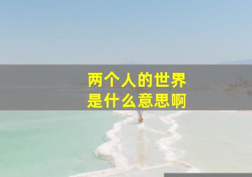 两个人的世界是什么意思啊