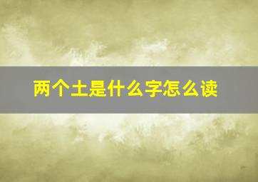 两个土是什么字怎么读