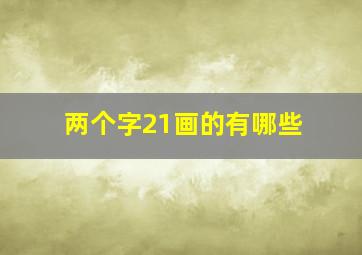 两个字21画的有哪些