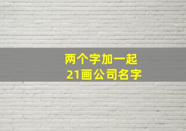 两个字加一起21画公司名字