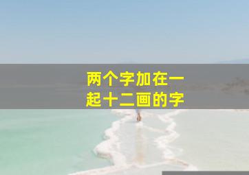 两个字加在一起十二画的字