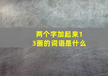 两个字加起来13画的词语是什么