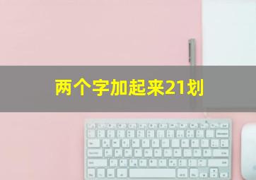 两个字加起来21划